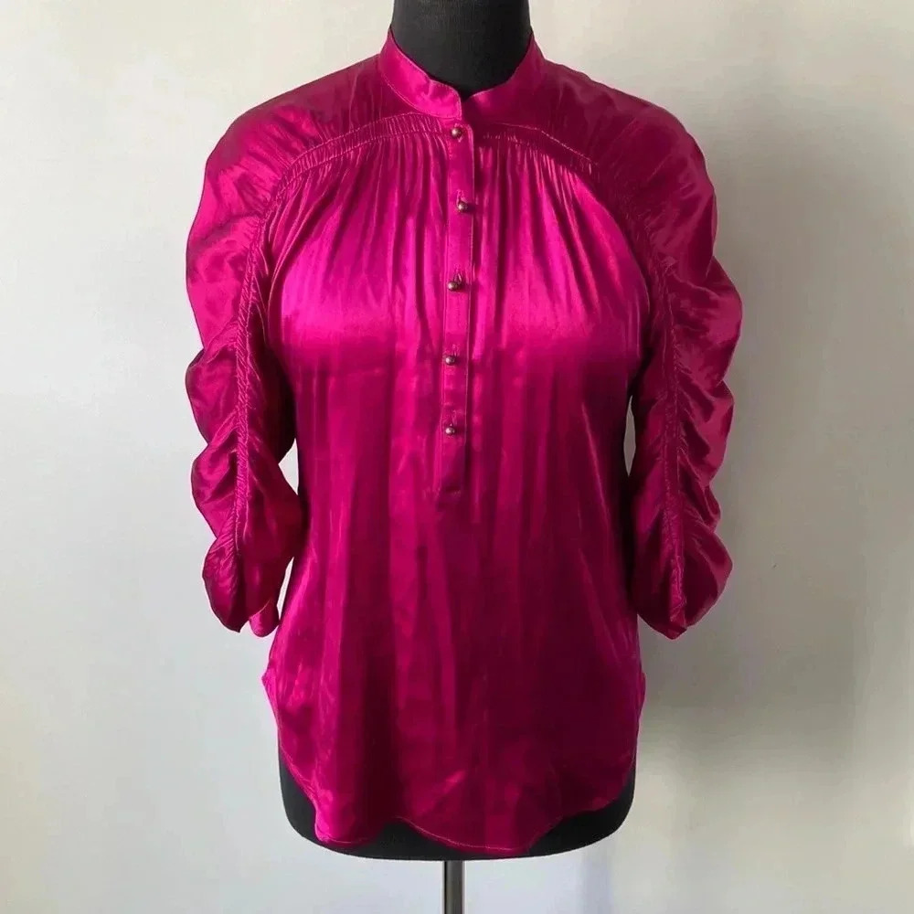 Diane von Furstenberg | Fuschia Silk Blend Blouse